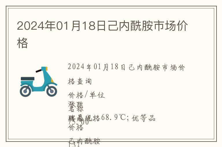 2024年01月18日己內酰胺市場價格