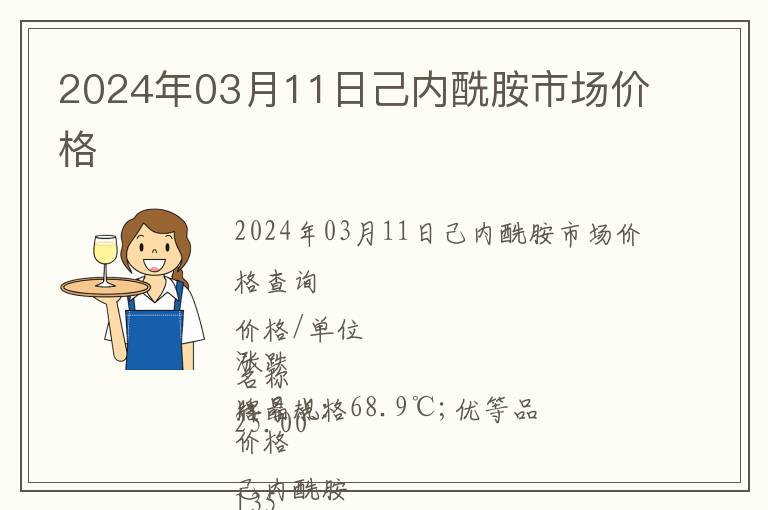 2024年03月11日己內(nèi)酰胺市場(chǎng)價(jià)格