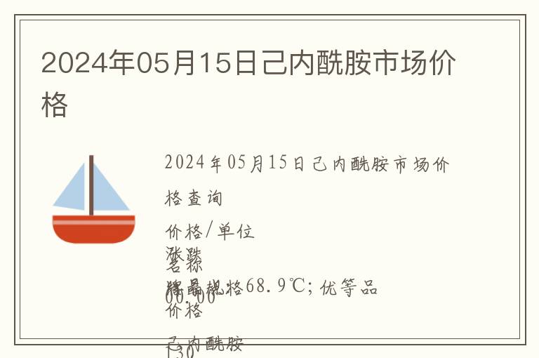 2024年05月15日己內酰胺市場價格