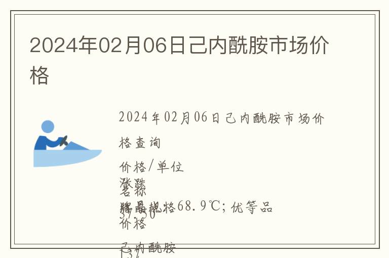 2024年02月06日己內酰胺市場價格