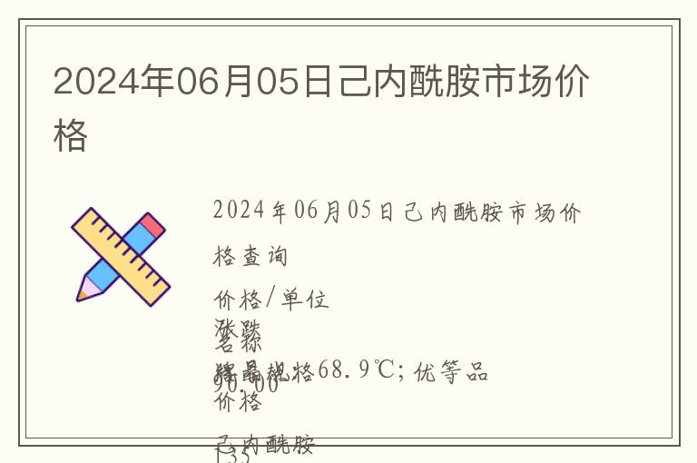 2024年06月05日己內酰胺市場價格