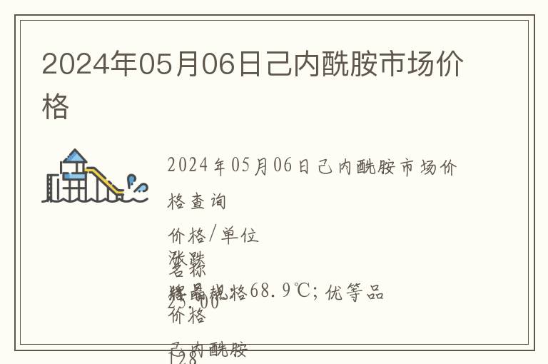 2024年05月06日己內酰胺市場價格