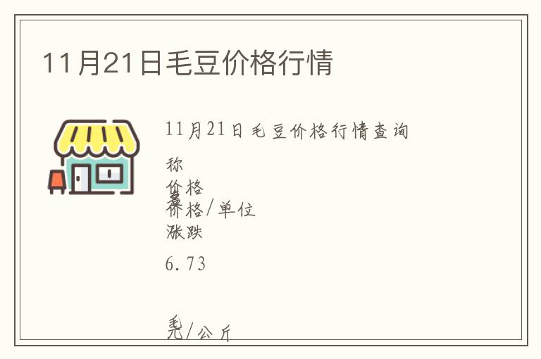 11月21日毛豆價格行情