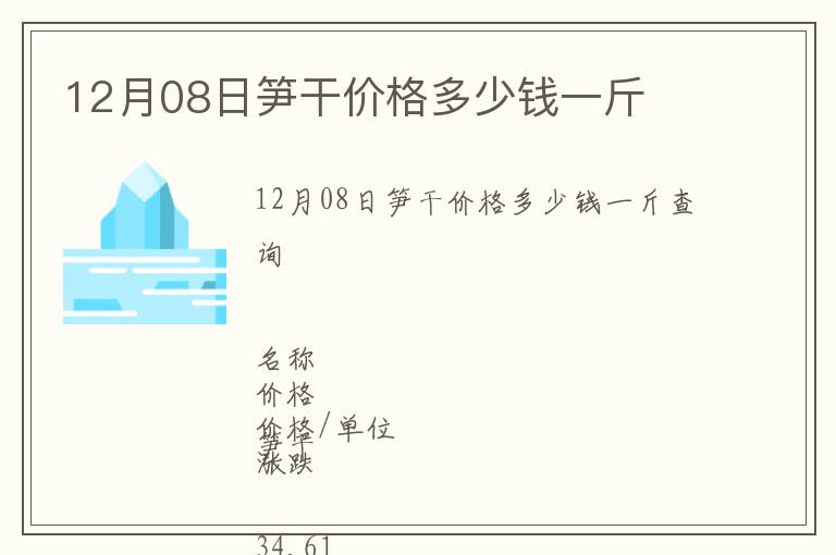 12月08日筍干價格多少錢一斤