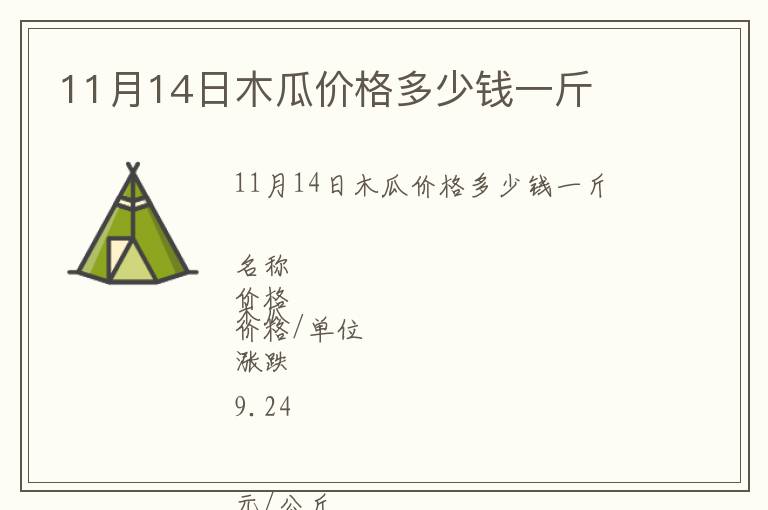 11月14日木瓜價格多少錢一斤