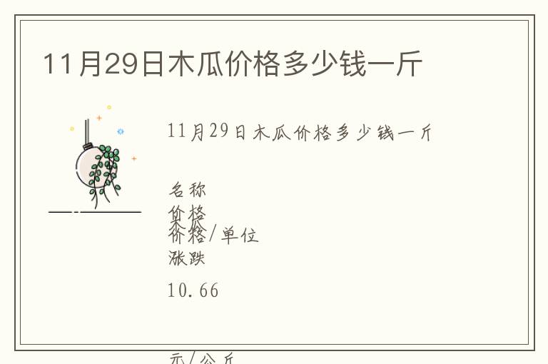 11月29日木瓜價(jià)格多少錢一斤