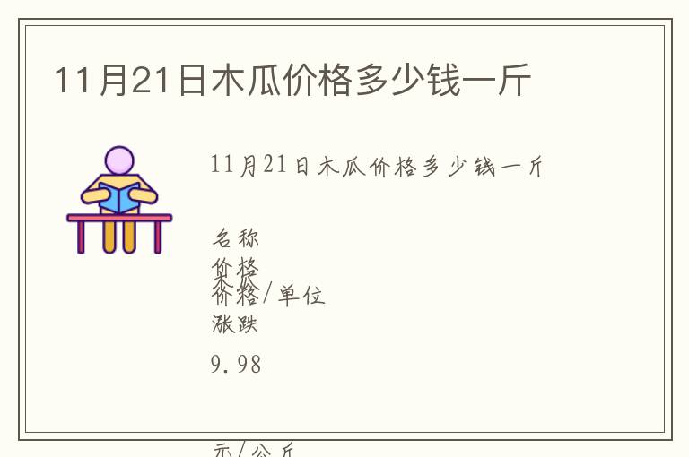 11月21日木瓜價格多少錢一斤