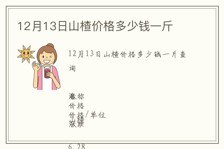 12月13日山楂價格多少錢一斤