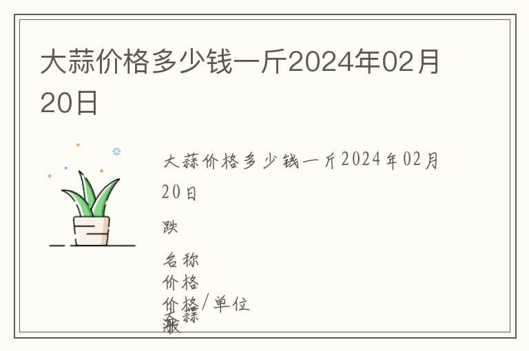 大蒜價格多少錢一斤2024年02月20日