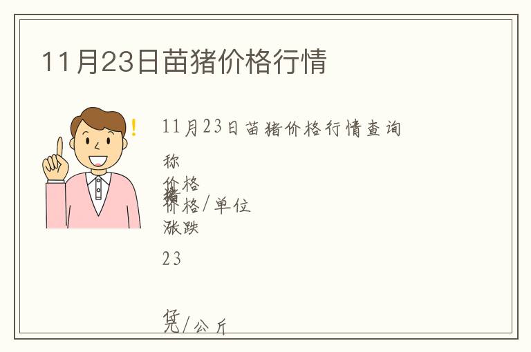 11月23日苗豬價格行情