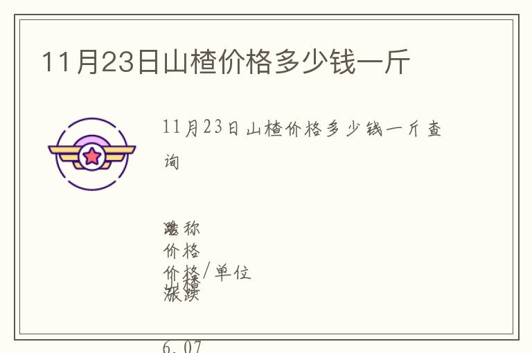 11月23日山楂價(jià)格多少錢一斤