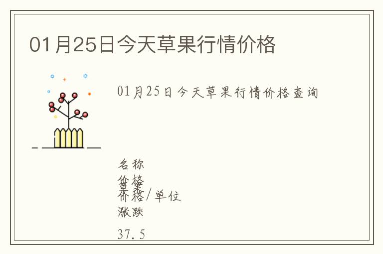 01月25日今天草果行情價格