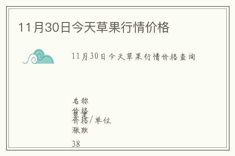 11月30日今天草果行情價格