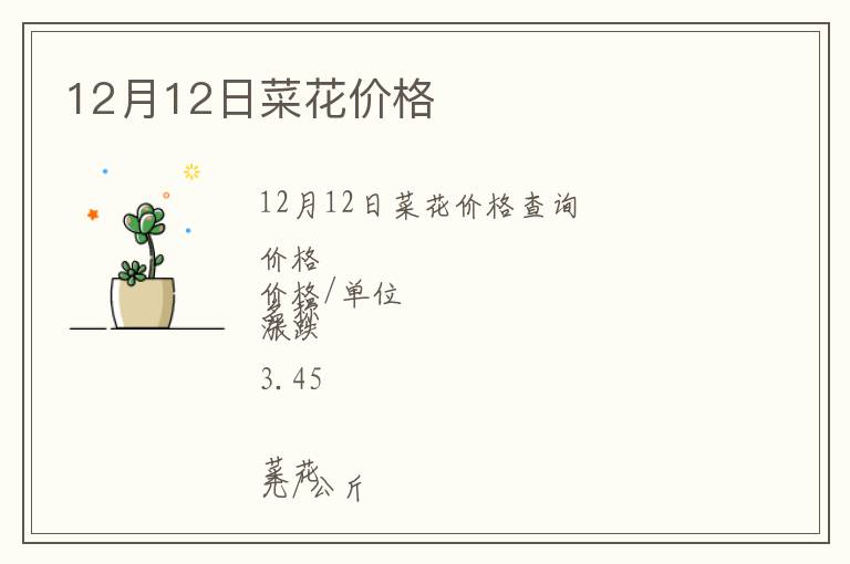 12月12日菜花價格