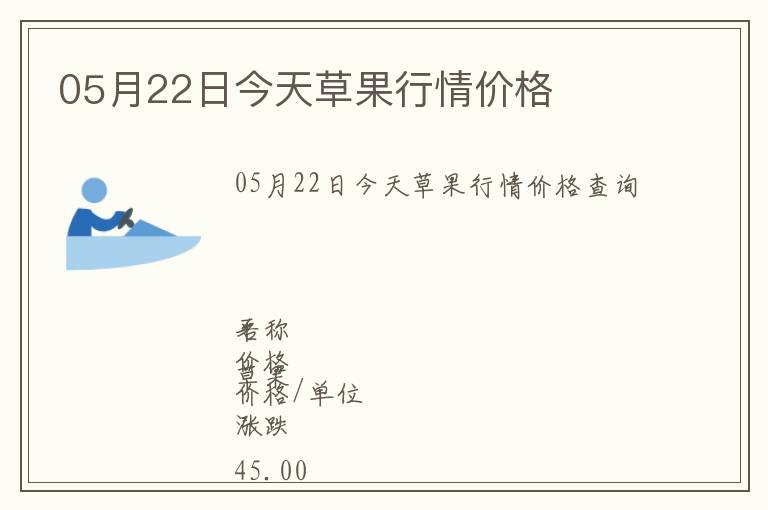 05月22日今天草果行情價格