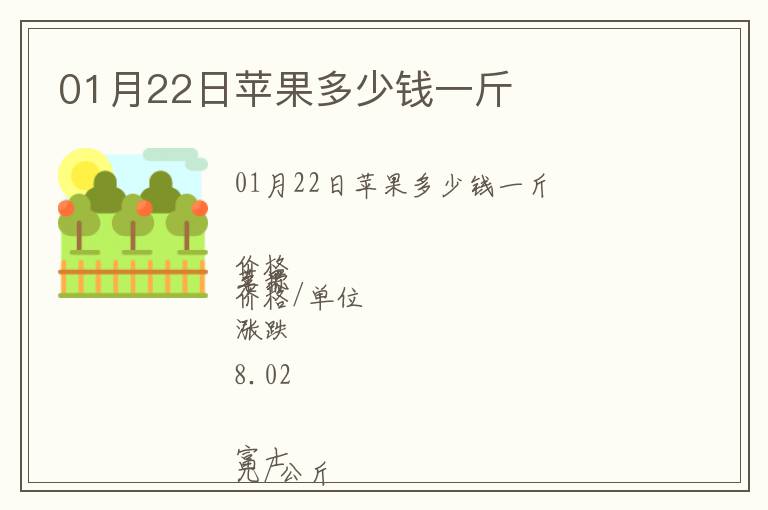 01月22日蘋果多少錢一斤