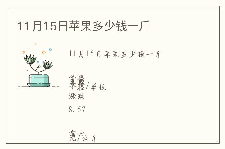 11月15日蘋果多少錢一斤