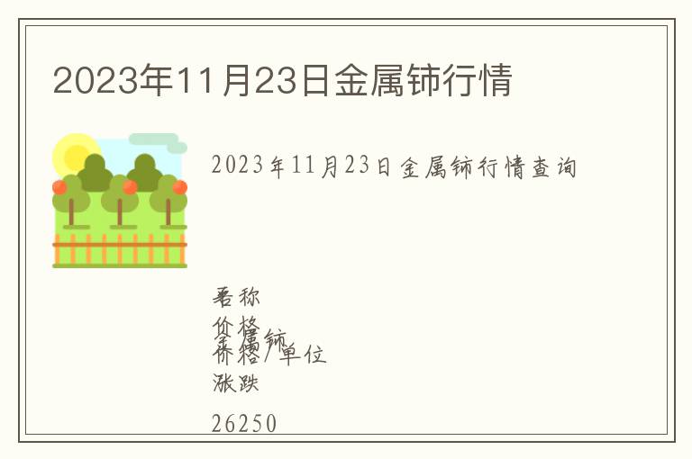 2023年11月23日金屬鈰行情