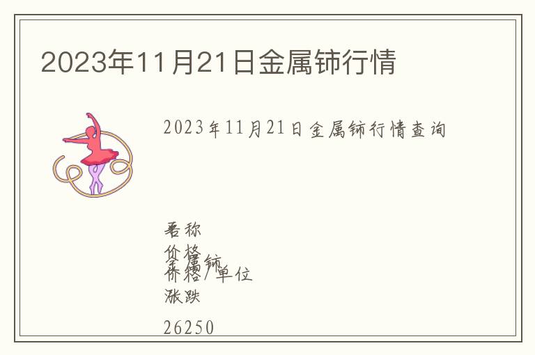 2023年11月21日金屬鈰行情