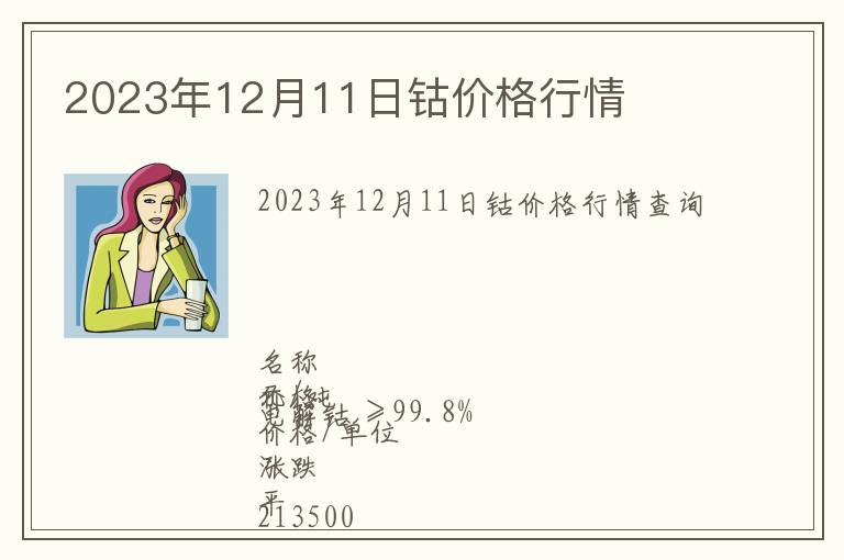 2023年12月11日鈷價格行情