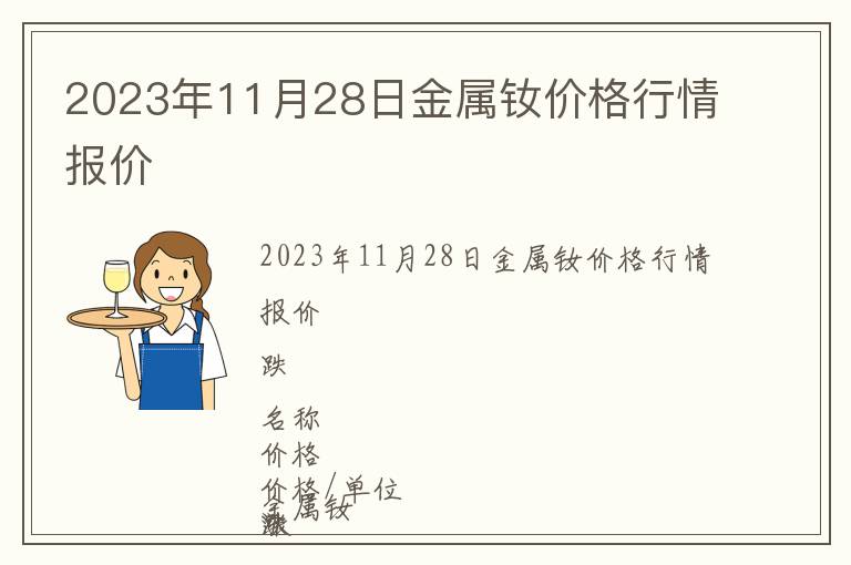 2023年11月28日金屬釹價格行情報價